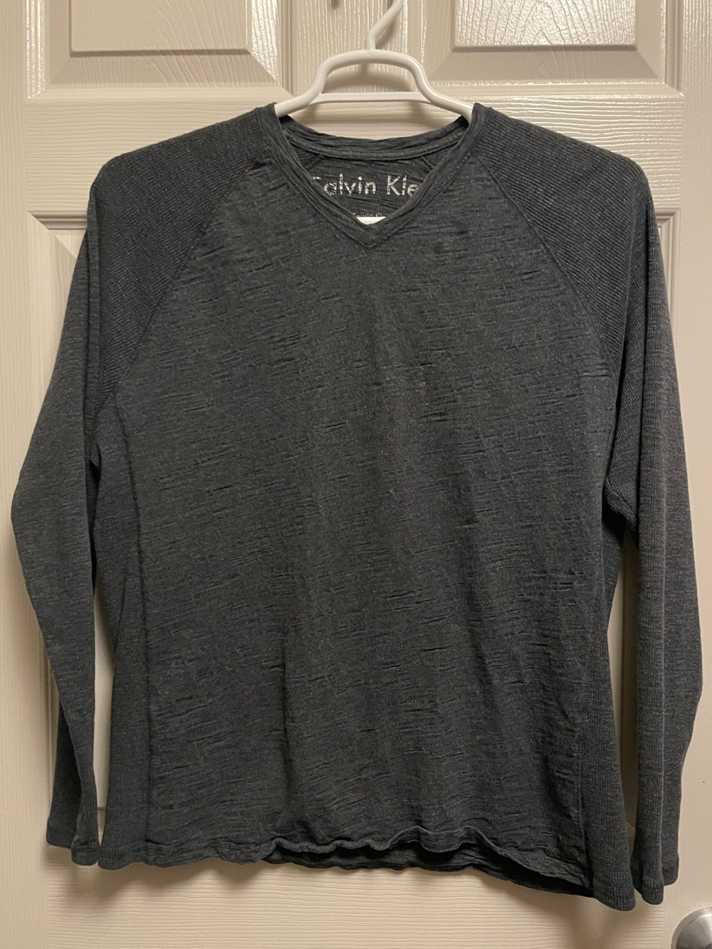 Calvin Klein Men's Dark Gray V-Neck Sweater